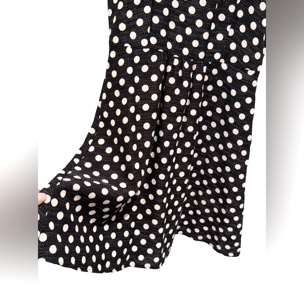 Anthropologie Maeve EUC Sz 4 Black & White Polka Dots Fit & Flare Dress (0535) - Picture 10 of 13